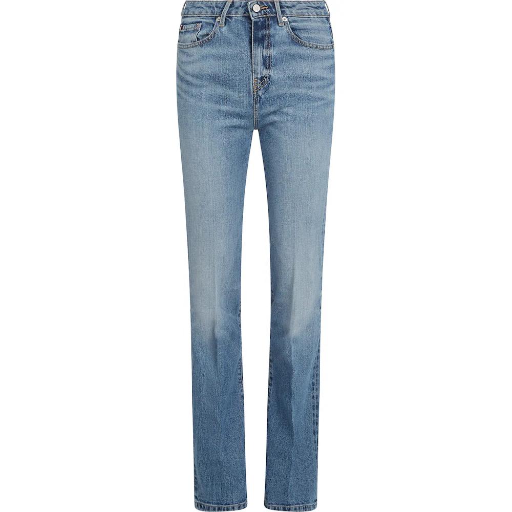 Tommy Hilfiger Bootcut-Jeans »Bootcut Regular Waist« Mittlere Normale Leibhöhe Mit Bügelfalten Mit Nieten