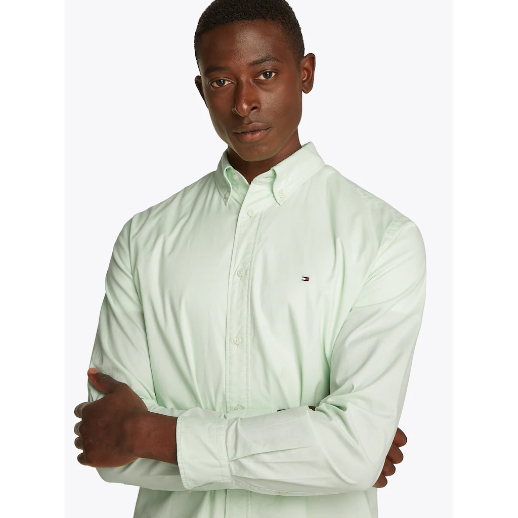 Tommy Hilfiger Businesshemd »FLEX POPLIN SOLID RF SHIRT 1« Mit Logostickerei ▷ Für