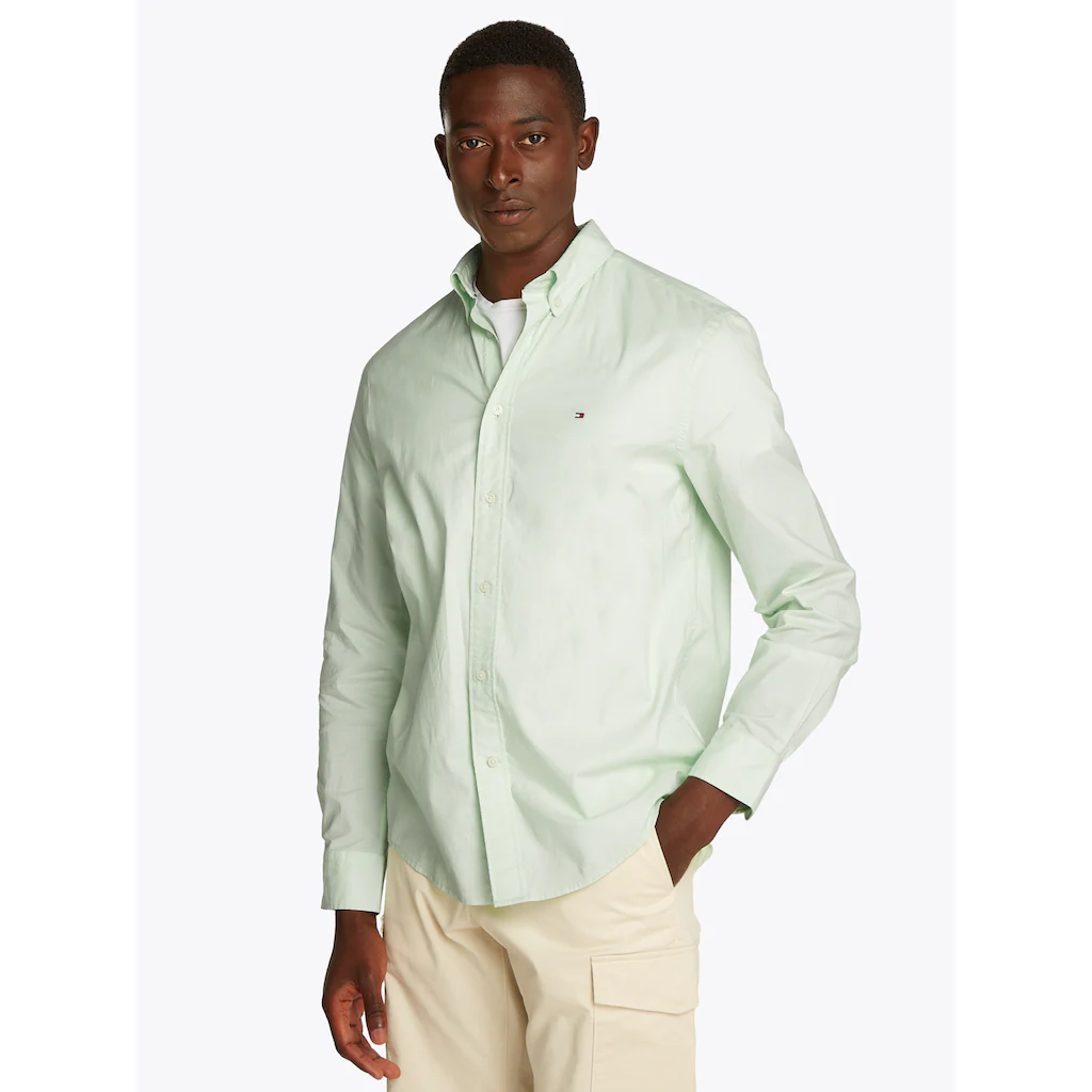 Tommy Hilfiger Businesshemd »FLEX POPLIN SOLID RF SHIRT 1« mit Logostickerei ▷ für