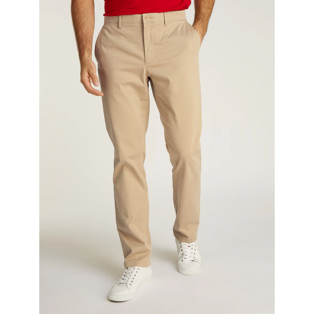 Tommy Hilfiger Chinohose »DENTON CHINO SATIN« Mit Gesäßtaschen Mit Knopf Logostickerei ▷ Bestellen