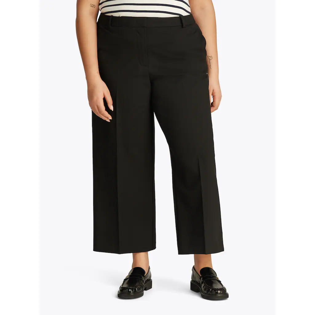 Tommy Hilfiger Curve Culotte »CRV LW BI-STRETCH WIDE CROP PNT« in Großen Größen cropped Logostickerei