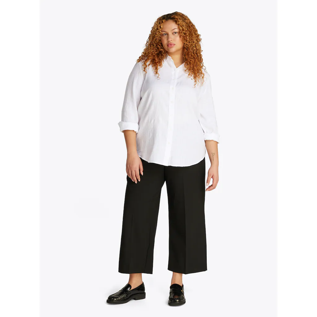 Tommy Hilfiger Curve Hemdbluse »CRV ESS LINEN RELAXED SHIRT« In Großen Größen Leinenqualität