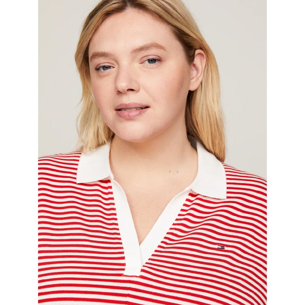 Tommy Hilfiger Curve Polokleid »CRV OPEN PLACKET F&F LY POLO DRS« Große Größen