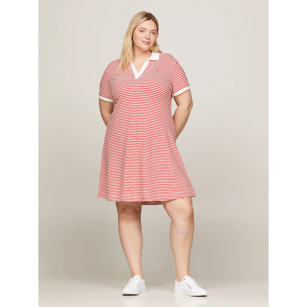 Tommy Hilfiger Curve Polokleid »CRV OPEN PLACKET F&F LY POLO DRS« Große Größen