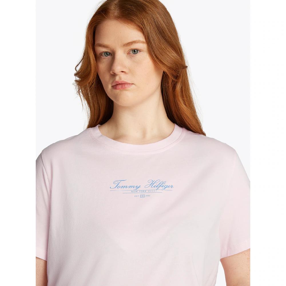 Tommy Hilfiger Curve Rundhalsshirt »CRV REG SCRIPT C-NK TEE SS« In Großen Größen Logoschriftzug