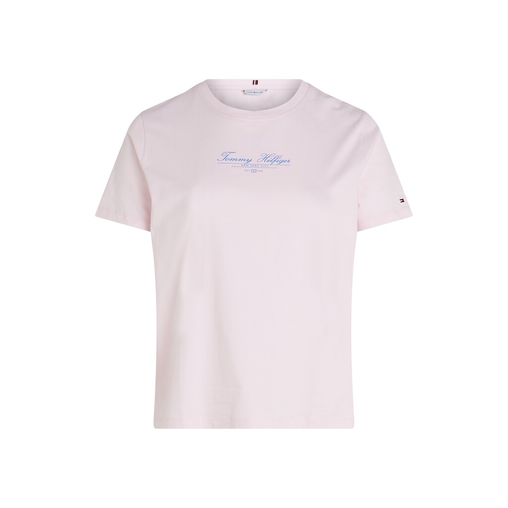 Tommy Hilfiger Curve Rundhalsshirt »CRV REG SCRIPT C-NK TEE SS« In Großen Größen Logoschriftzug
