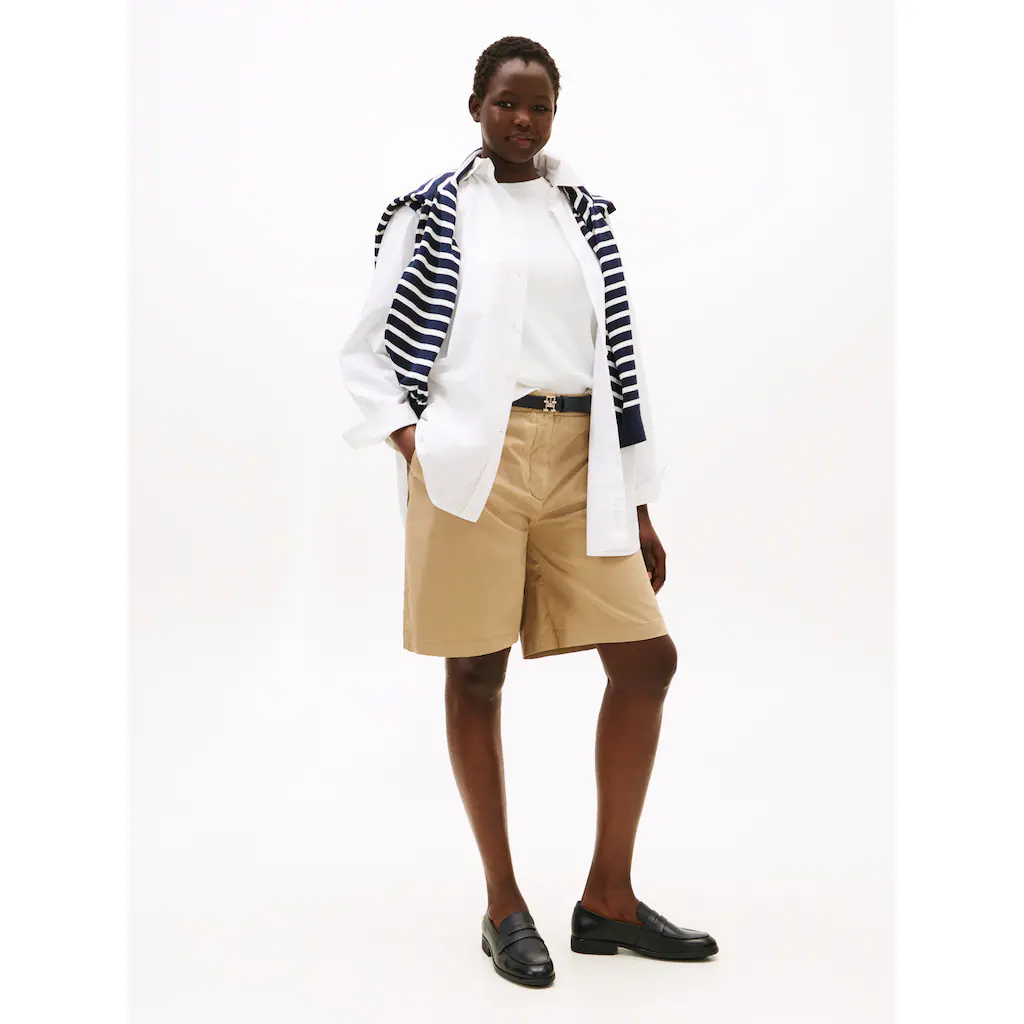 Tommy Hilfiger Curve Shorts »CRV CO BLEND GMD CHINO SHORT« In Großen Größen Chino Qualität Logostickerei