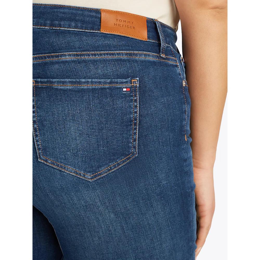 Tommy Hilfiger Curve Skinny-fit-Jeans »CRV HARLEM SKINNY RW NEW DOREEN« In Großen Größen Tommy Jeans Logo-Badge Stoned Wash Optik