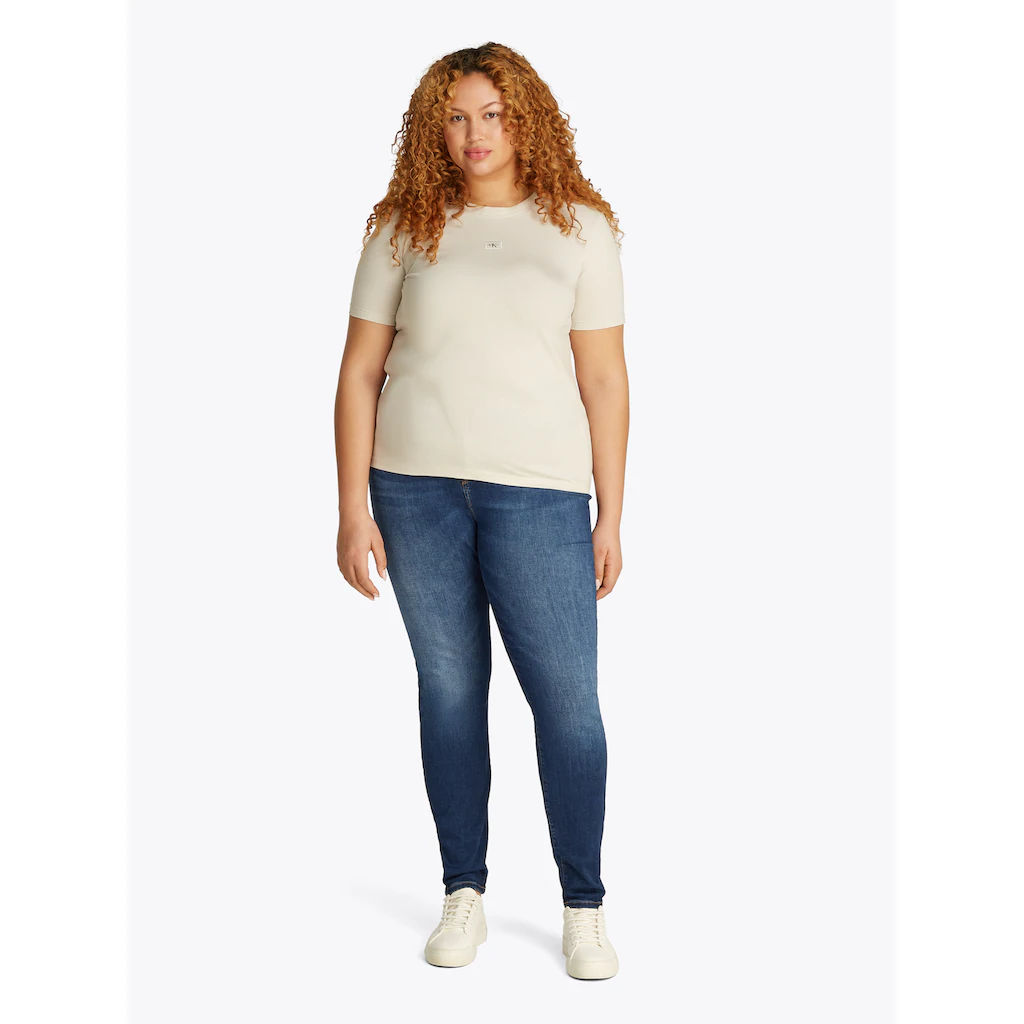 Tommy Hilfiger Curve Skinny-fit-Jeans »CRV HARLEM SKINNY RW NEW DOREEN« In Großen Größen Tommy Jeans Logo-Badge Stoned Wash Optik