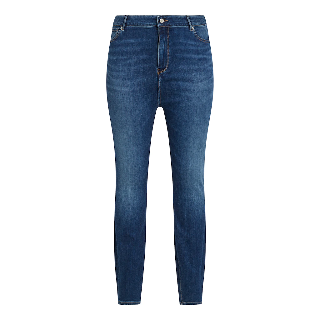Tommy Hilfiger Curve Skinny-fit-Jeans »CRV HARLEM SKINNY RW NEW DOREEN« In Großen Größen Tommy Jeans Logo-Badge Stoned Wash Optik