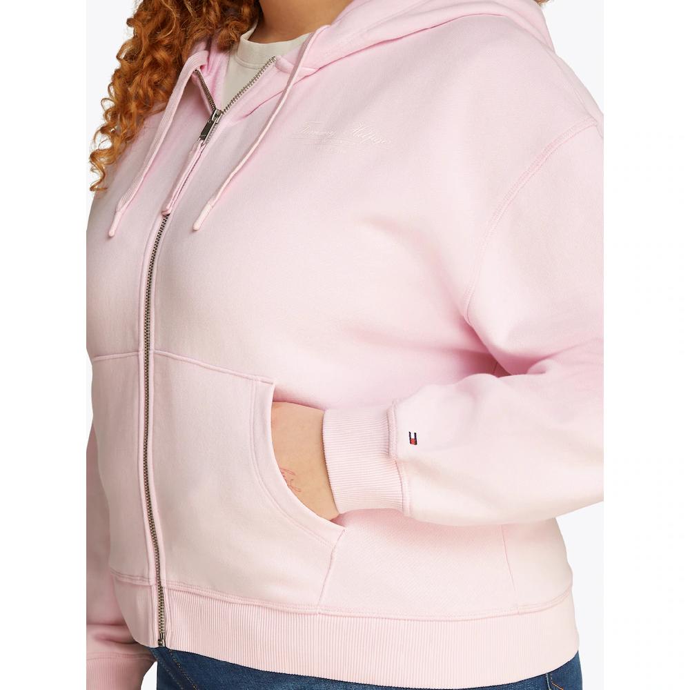 Tommy Hilfiger Curve Sweatjacke »CRV REG SCRIPT ZIP HOODIE« In Großen Größen Kapuze Zipper Logoschriftzug