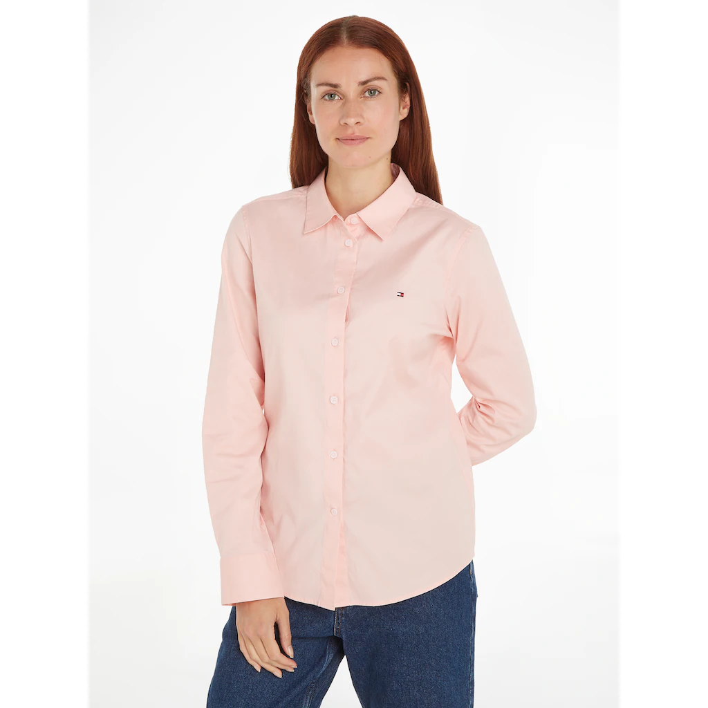 Tommy Hilfiger Hemdbluse »STRETCH OXFORD REGULAR SHIRT« mit Logostickerei