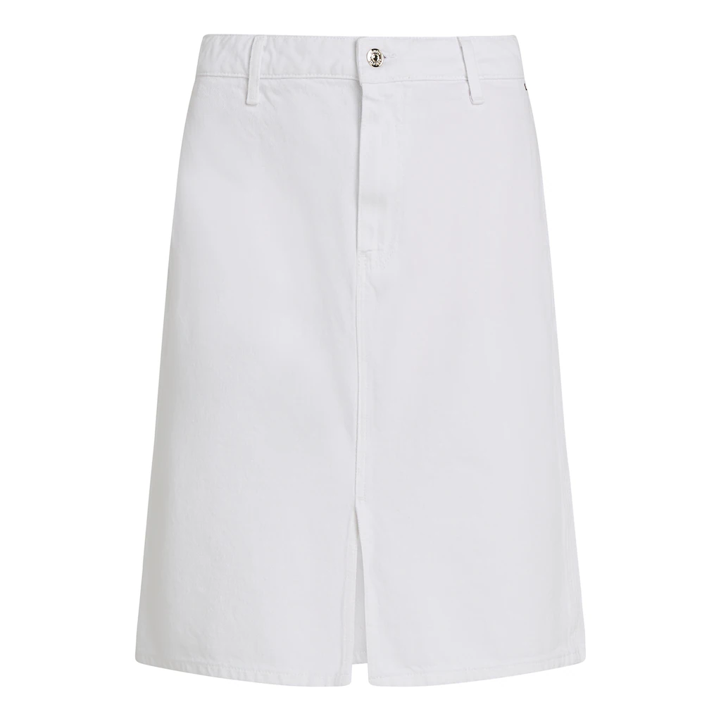 Tommy Hilfiger Jeansrock »DNM KNEE STRAIGHT SKIRT RW WHITE« Mit Schlitz