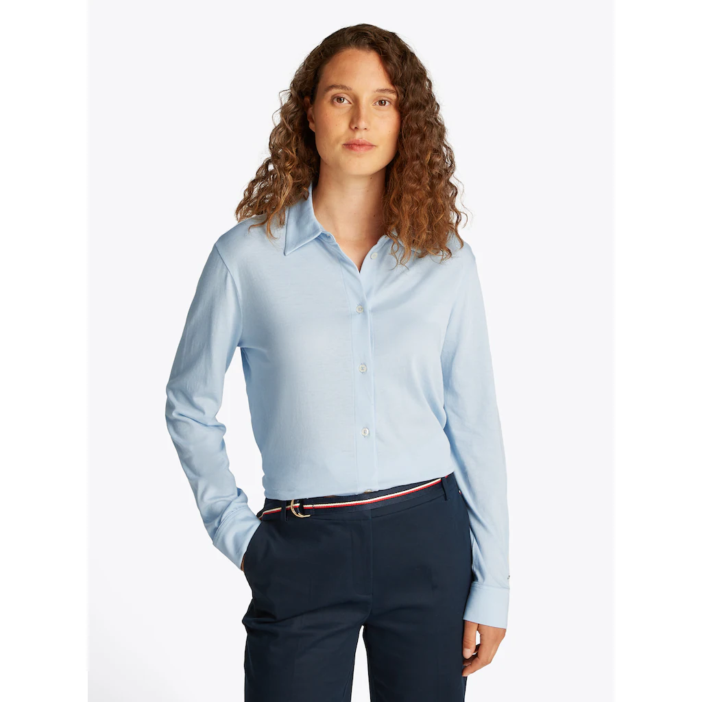 Tommy Hilfiger Klassische Bluse »CASUAL BTN DOWN SHIRT LS« mit Metalllabel