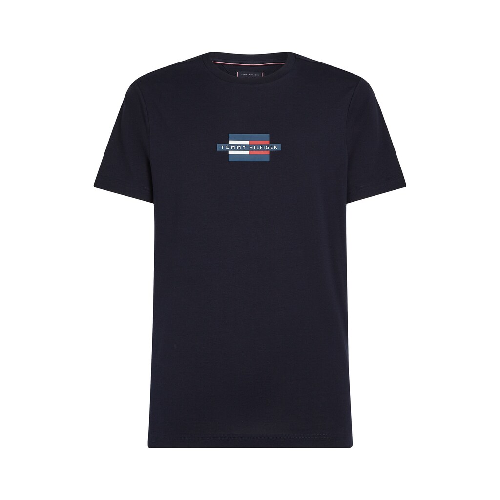 Tommy Hilfiger Kurzarmshirt »FLAG BOX TEE« Mit Rundhalsausschnitt ▷ Bestellen