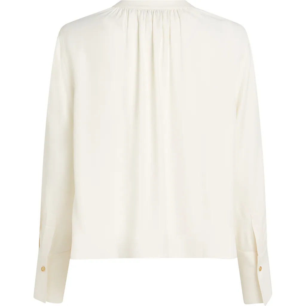 Tommy Hilfiger Langarmbluse »SOFT VIS V NECK LS BLOUSE« Mit Raffungen