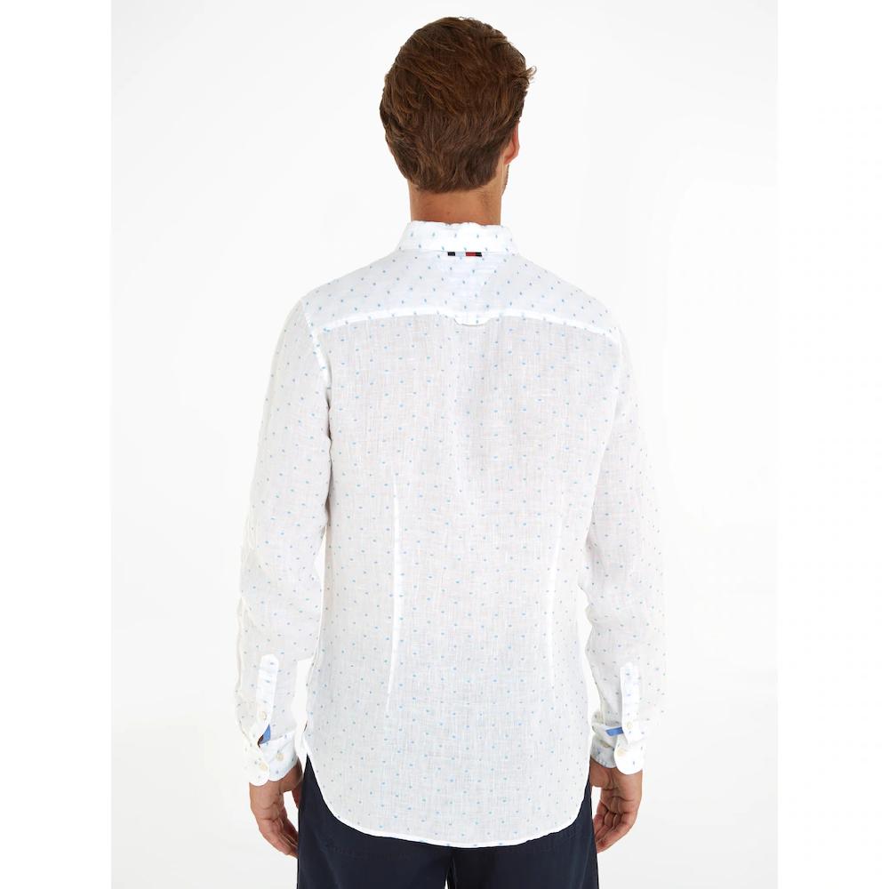 Tommy Hilfiger Langarmhemd »LINEN FIL COUPE SF SHIRT« Modisch Gepunktet