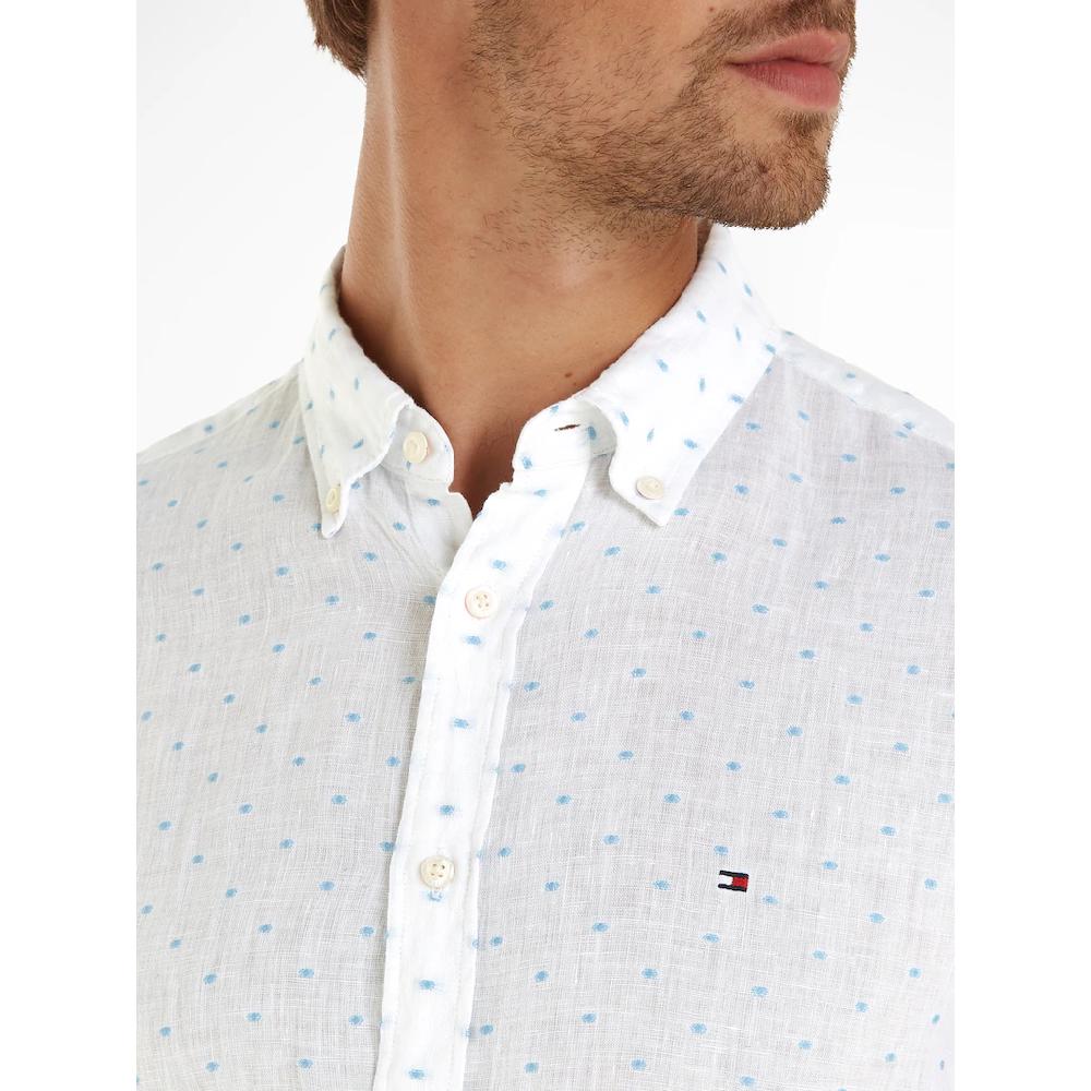Tommy Hilfiger Langarmhemd »LINEN FIL COUPE SF SHIRT« Modisch Gepunktet