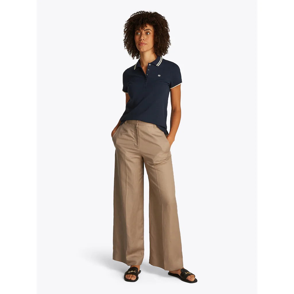 Tommy Hilfiger Leinenhose »VISCOSE LINEN WIDE LEG PANTS« Mit Bügelfalten Kühlendes Premium Leinen
