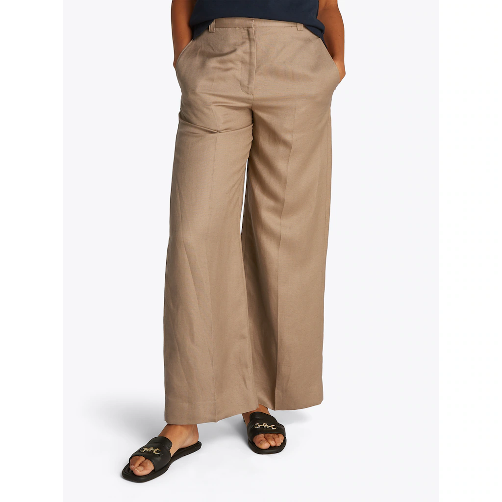 Tommy Hilfiger Leinenhose »VISCOSE LINEN WIDE LEG PANTS« mit Bügelfalten kühlendes Premium Leinen