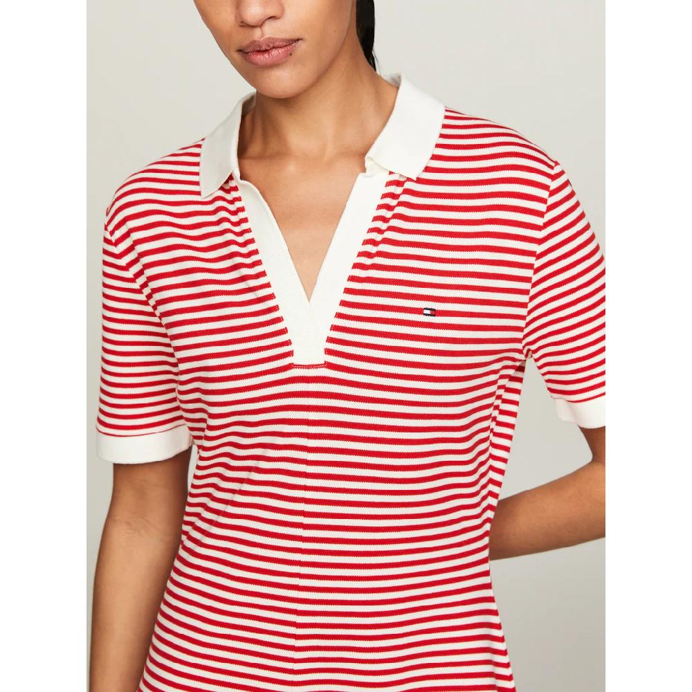 Tommy Hilfiger Polokleid »F&F OPEN PLCKT LYCLL POLO DRS SS« Mit Logostickerei
