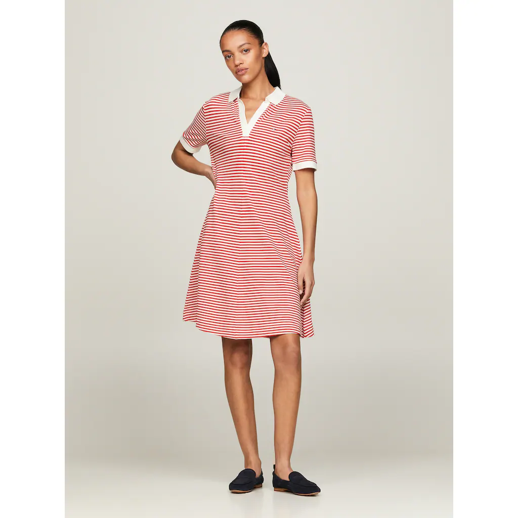 Tommy Hilfiger Polokleid »F&F OPEN PLCKT LYCLL POLO DRS SS« mit Logostickerei