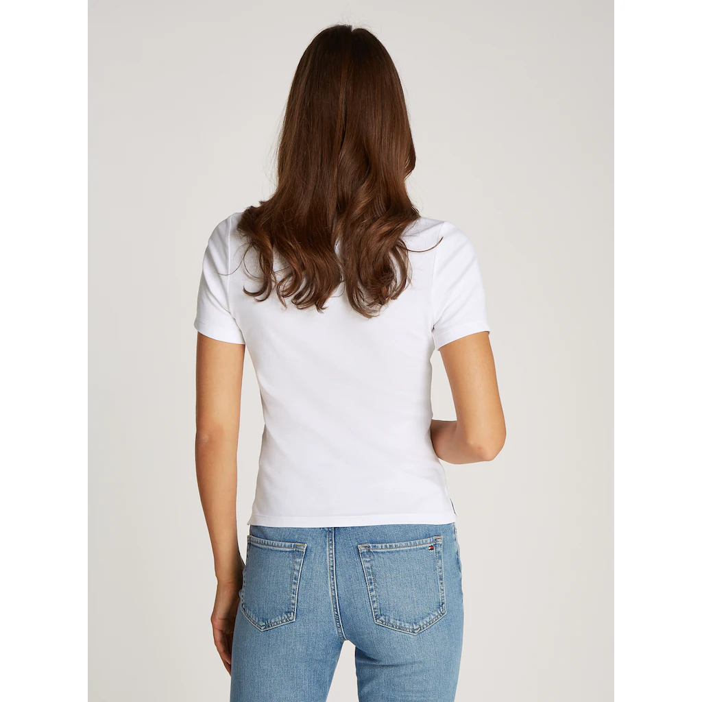 Tommy Hilfiger Poloshirt »1985 Slim Fit Pique Premium« Mit Logostickerei Mit Seitenschlitzen