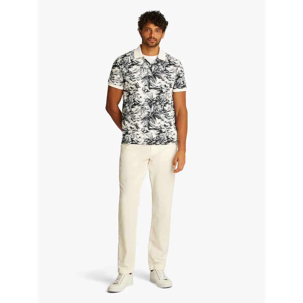 Tommy Hilfiger Poloshirt »ALL OVER PRINT LINEN REG POLO« Mit Palmenprint