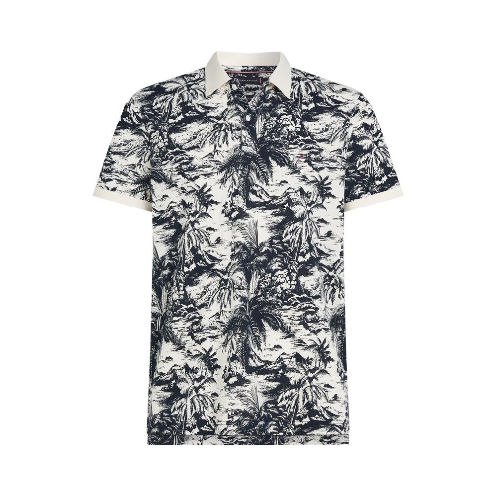 Tommy Hilfiger Poloshirt »ALL OVER PRINT LINEN REG POLO« Mit Palmenprint