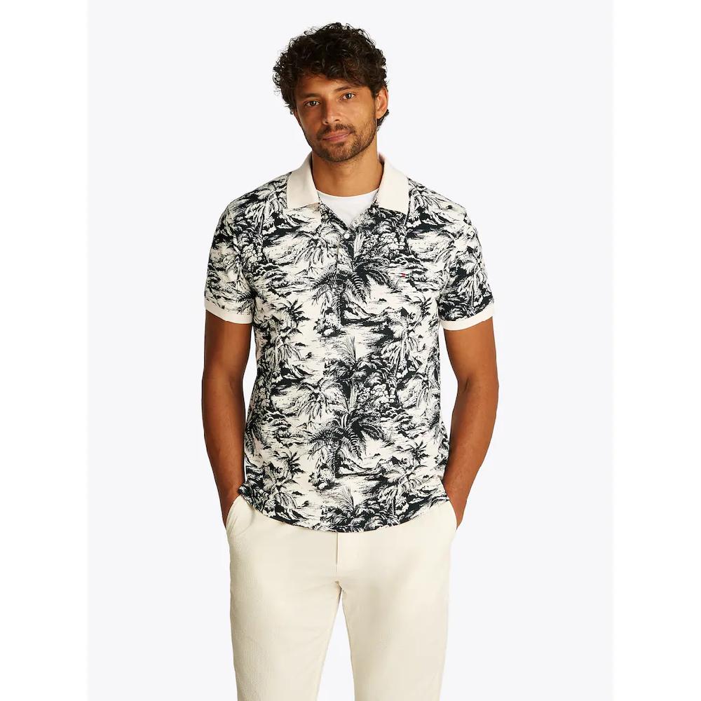 Tommy Hilfiger Poloshirt »ALL OVER PRINT LINEN REG POLO« mit Palmenprint