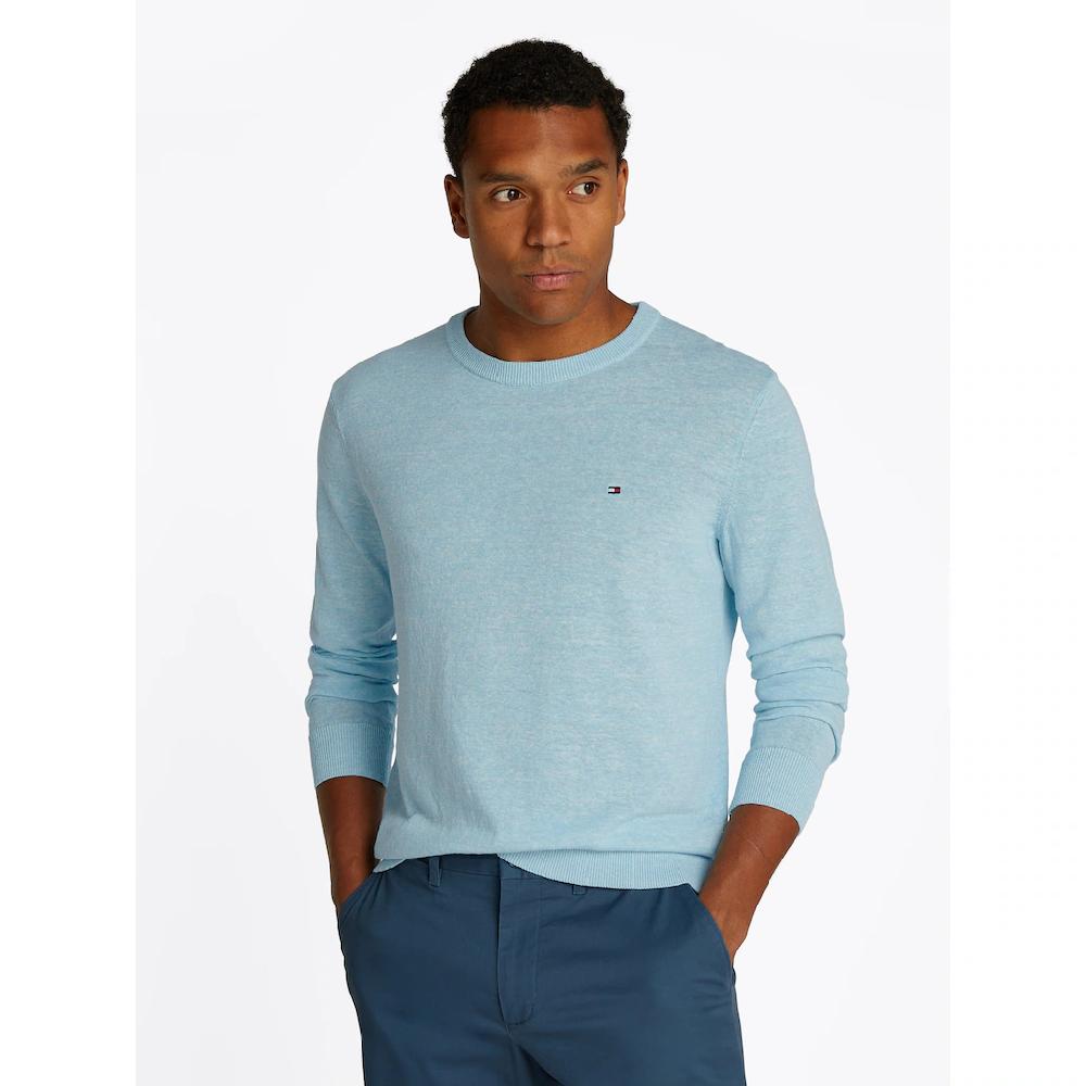 Tommy Hilfiger Rundhalspullover »COTTON LINEN CREW NECK« ▷ für