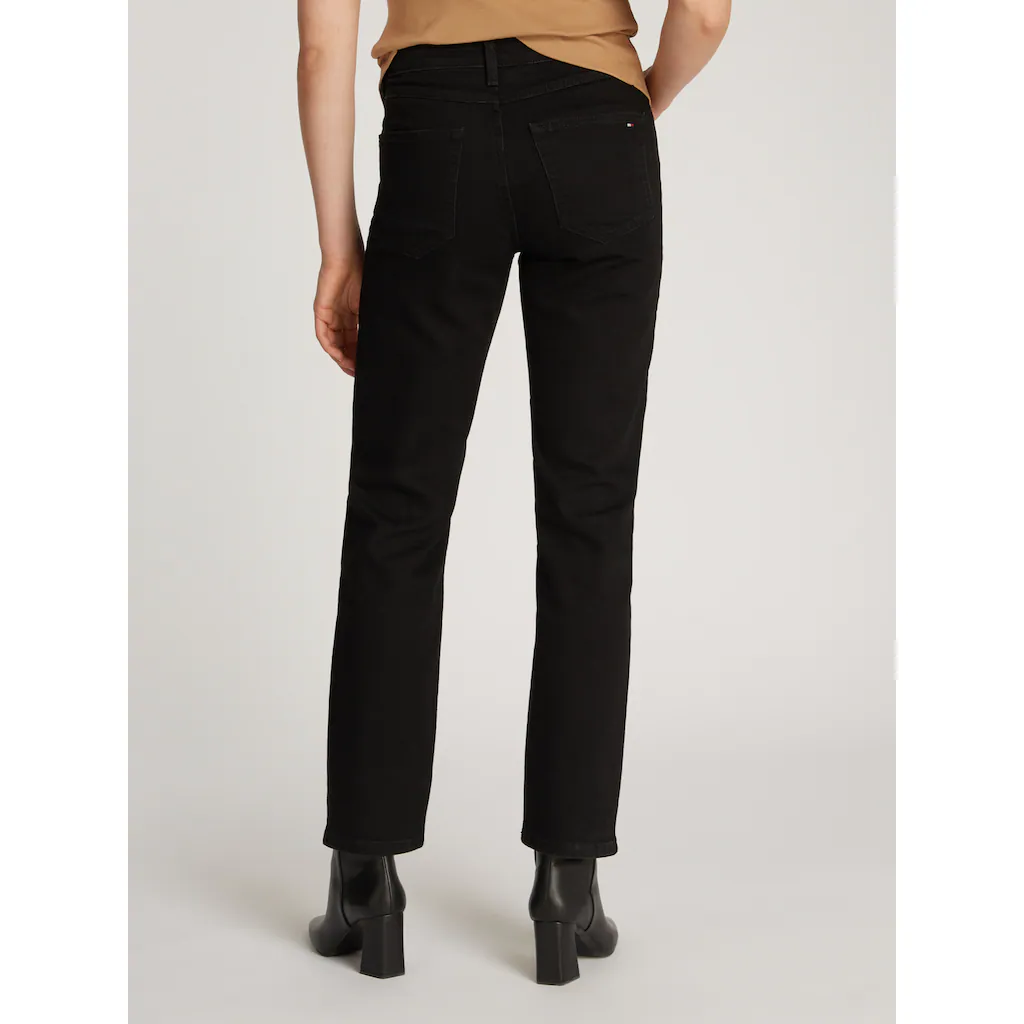 Tommy Hilfiger Straight-Jeans »CLASSIC STRAIGHT RW ECRU« Mit Logo-Badge In Knöchellänge