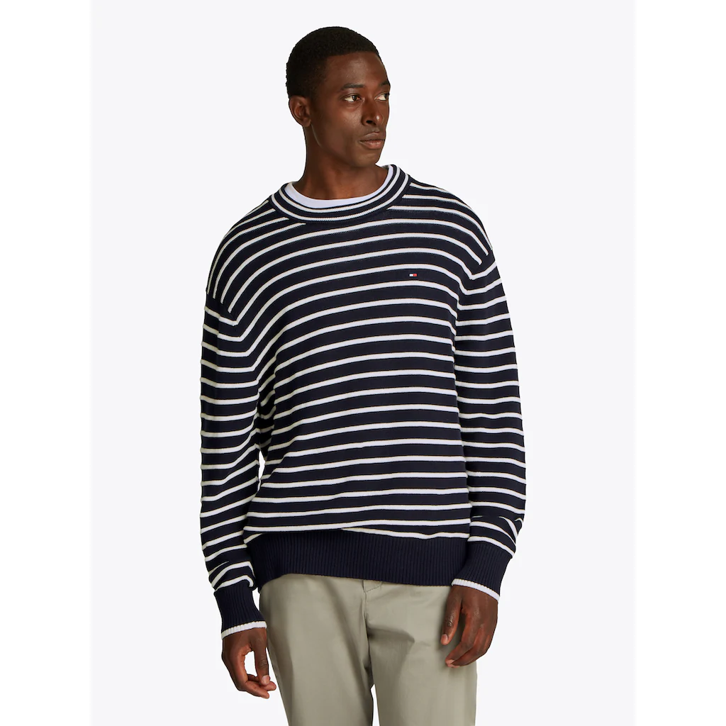 Tommy Hilfiger Strickpullover »BRETON STRUCTURE CREW NECK« Mit Rundhalsausschnitt ▷ kaufen