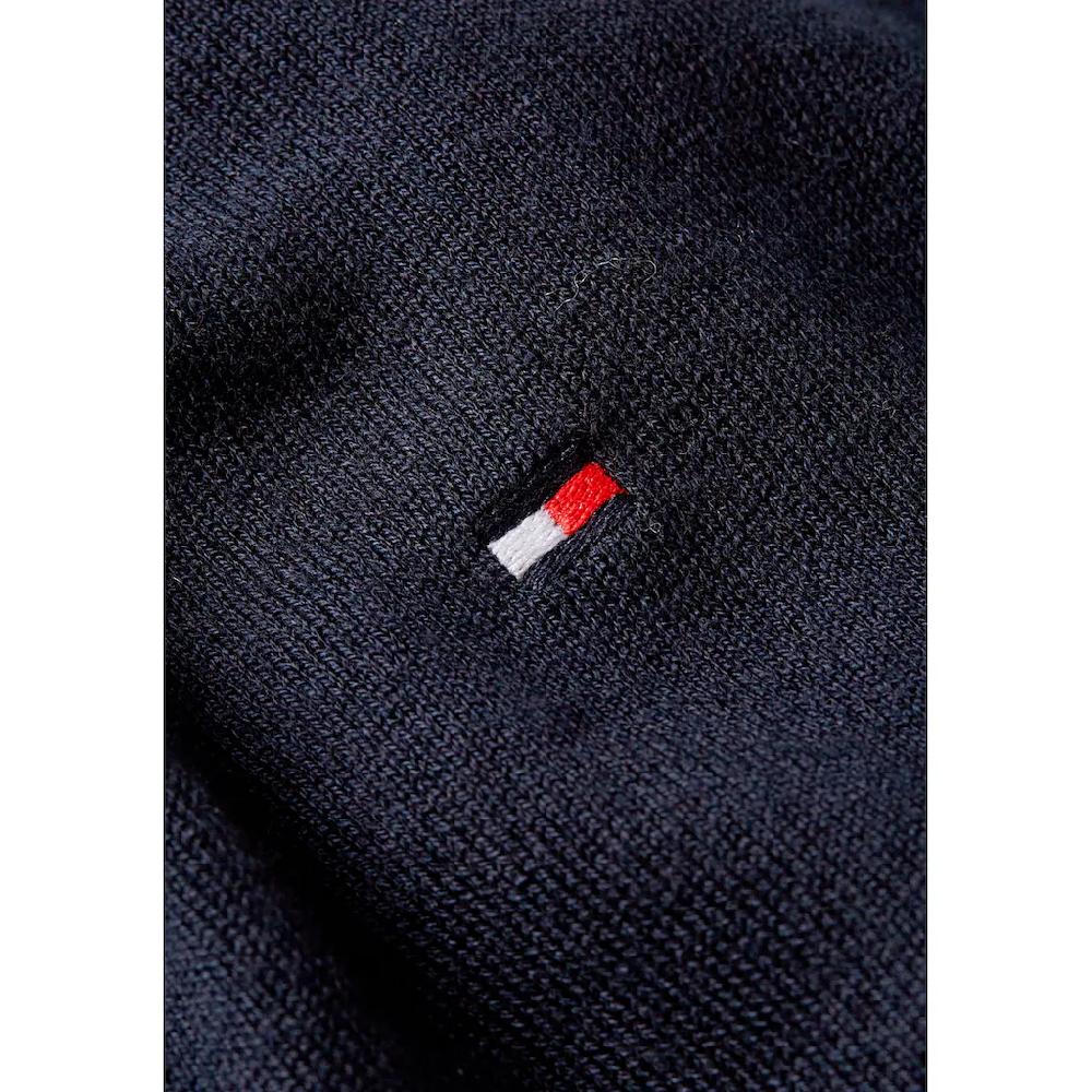 Tommy Hilfiger Strickpullover »CO JERSEY STITCH V-NK SWEATER« Mit Tommy Hilfiger Logo-Flag