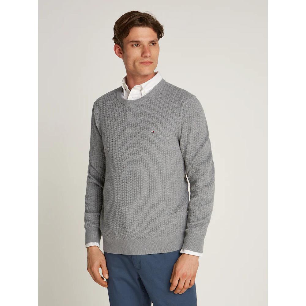 Tommy Hilfiger Strickpullover »HERRINGBONE STRUCTURE C NK« mit Zopfmuster ▷ für