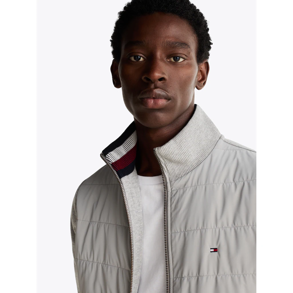 Tommy Hilfiger Sweatjacke »MIX MEDIA ZIP THRU STAND CLR« Mit Gestreiftem Innenkragen