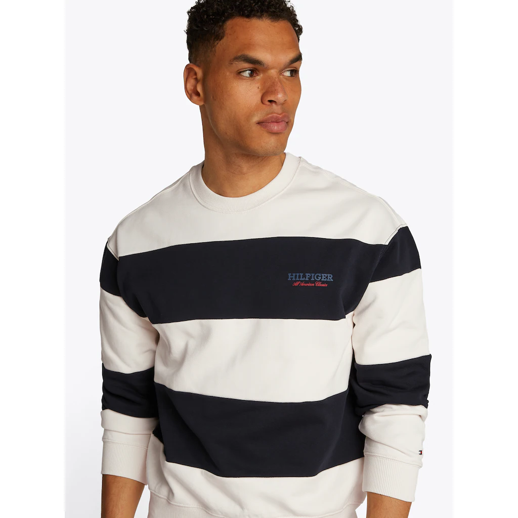 Tommy Hilfiger Sweatshirt »MONOTYPE STRIPE SWEATSHIRT« Mit Großen Blockstreifen ▷ Bestellen