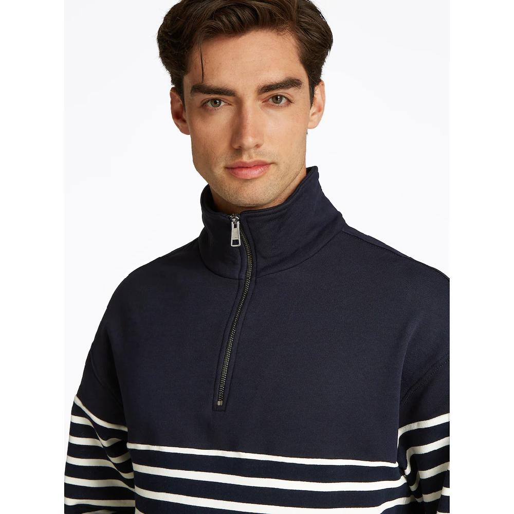 Tommy Hilfiger Sweatshirt »PLACED STRIPE 1/4 ZIP« Mit Rundhalsausschnitt ▷ Bestellen