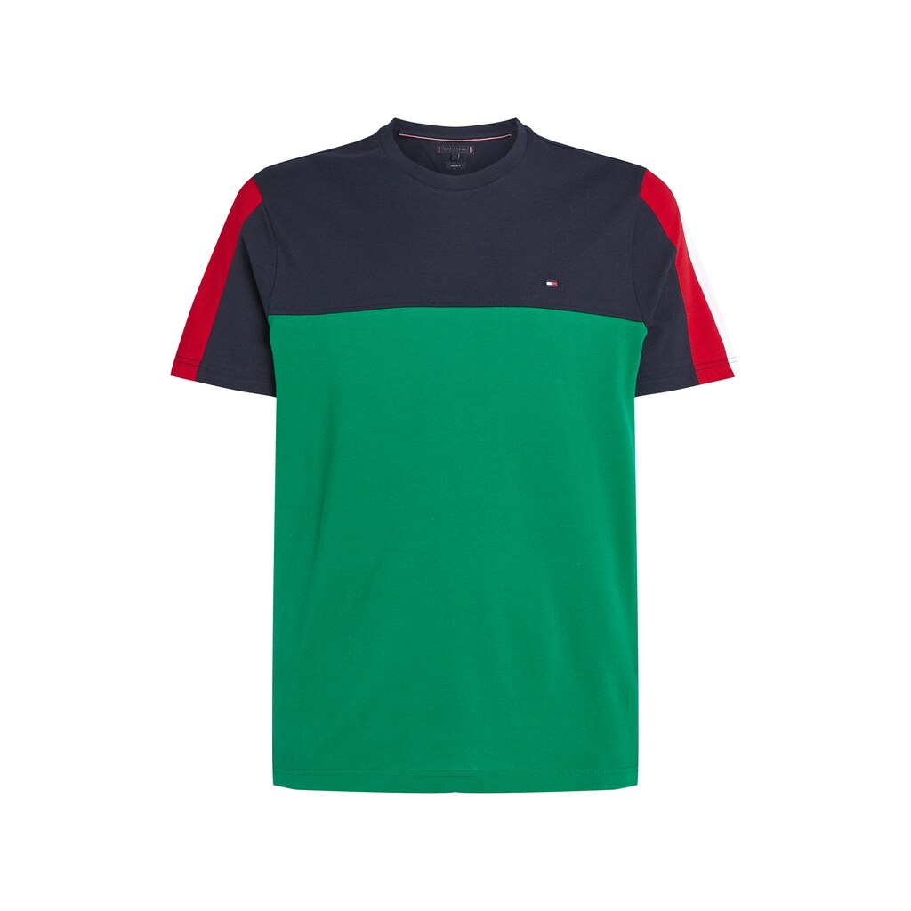 Tommy Hilfiger T-Shirt »GLOBAL STRIPE COLOURBLOCK TEE« Im Modischen Colorblocking ▷ Für