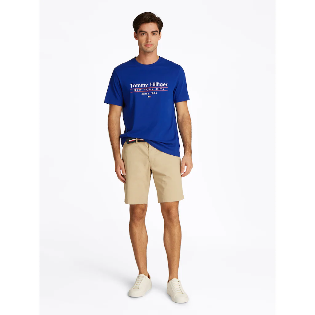 Tommy Hilfiger T-Shirt »HILFIGER CENTER STACK TEE« Mit Großem Schriftprint ▷ Für