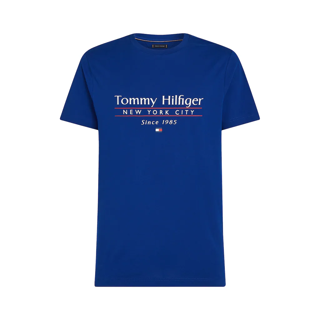 Tommy Hilfiger T-Shirt »HILFIGER CENTER STACK TEE« Mit Großem Schriftprint ▷ Für