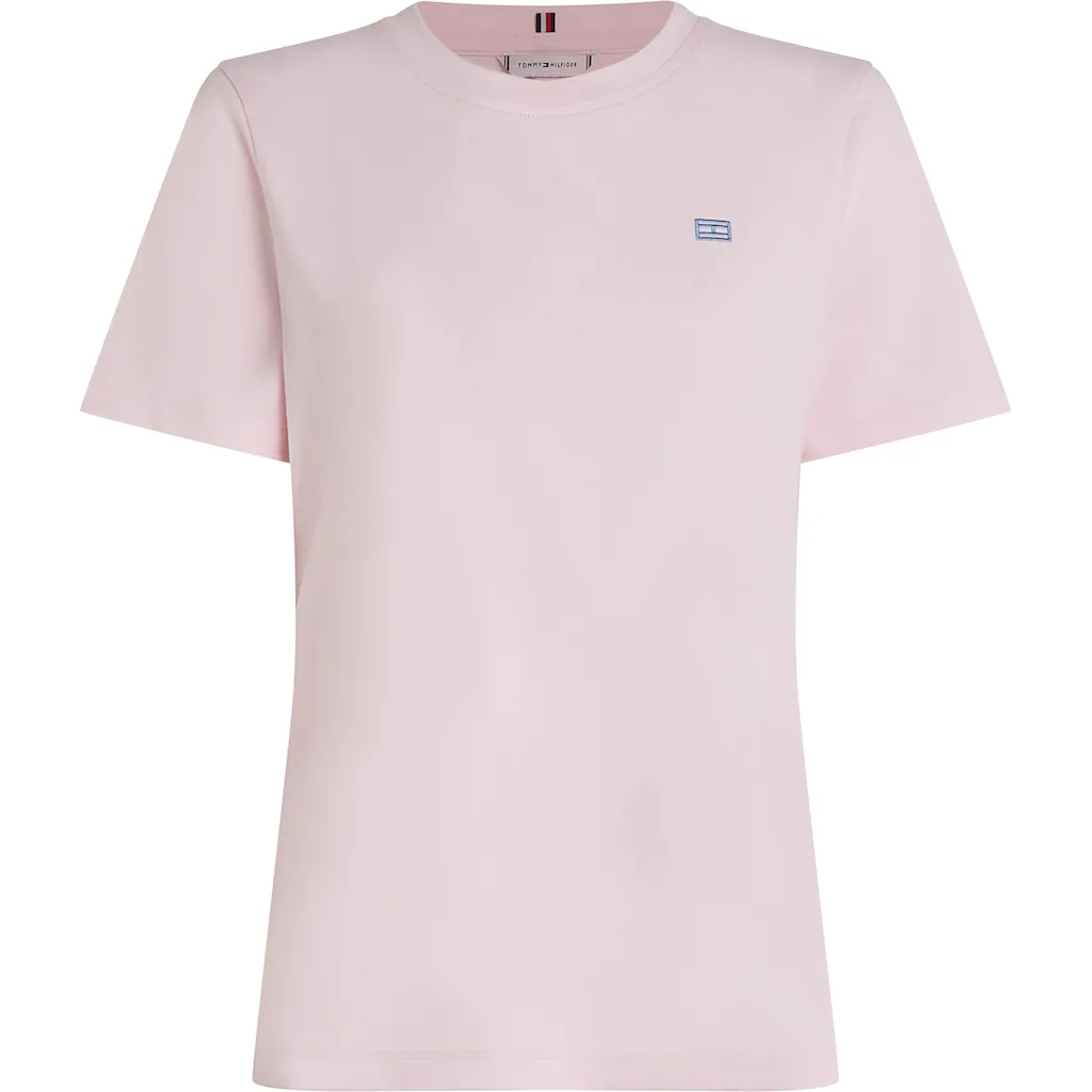 Tommy Hilfiger T-Shirt »REG CONTRAST FLAG SS TEE« Mit Logostickerei