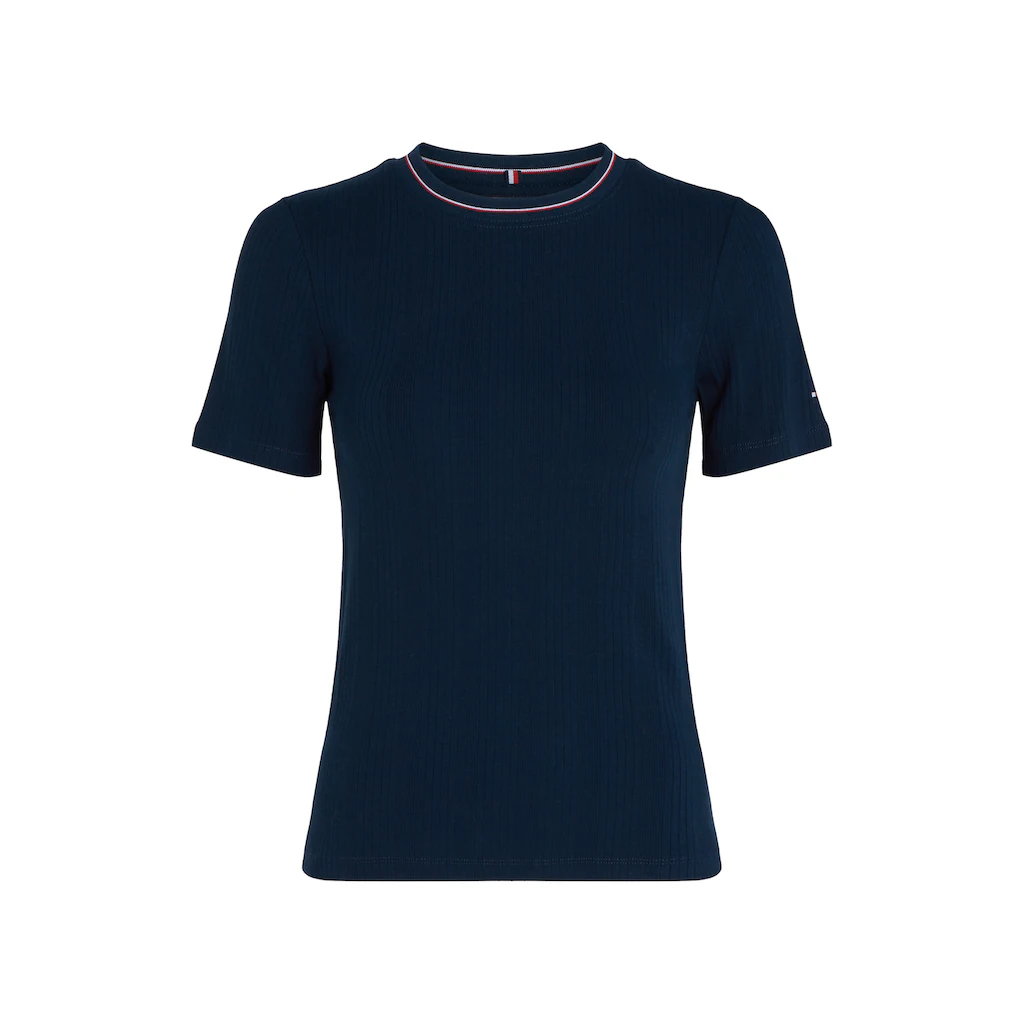 Tommy Hilfiger T-Shirt »RWB SLIM TEE SS C-NK« Mit Kontrast-Details Struktur