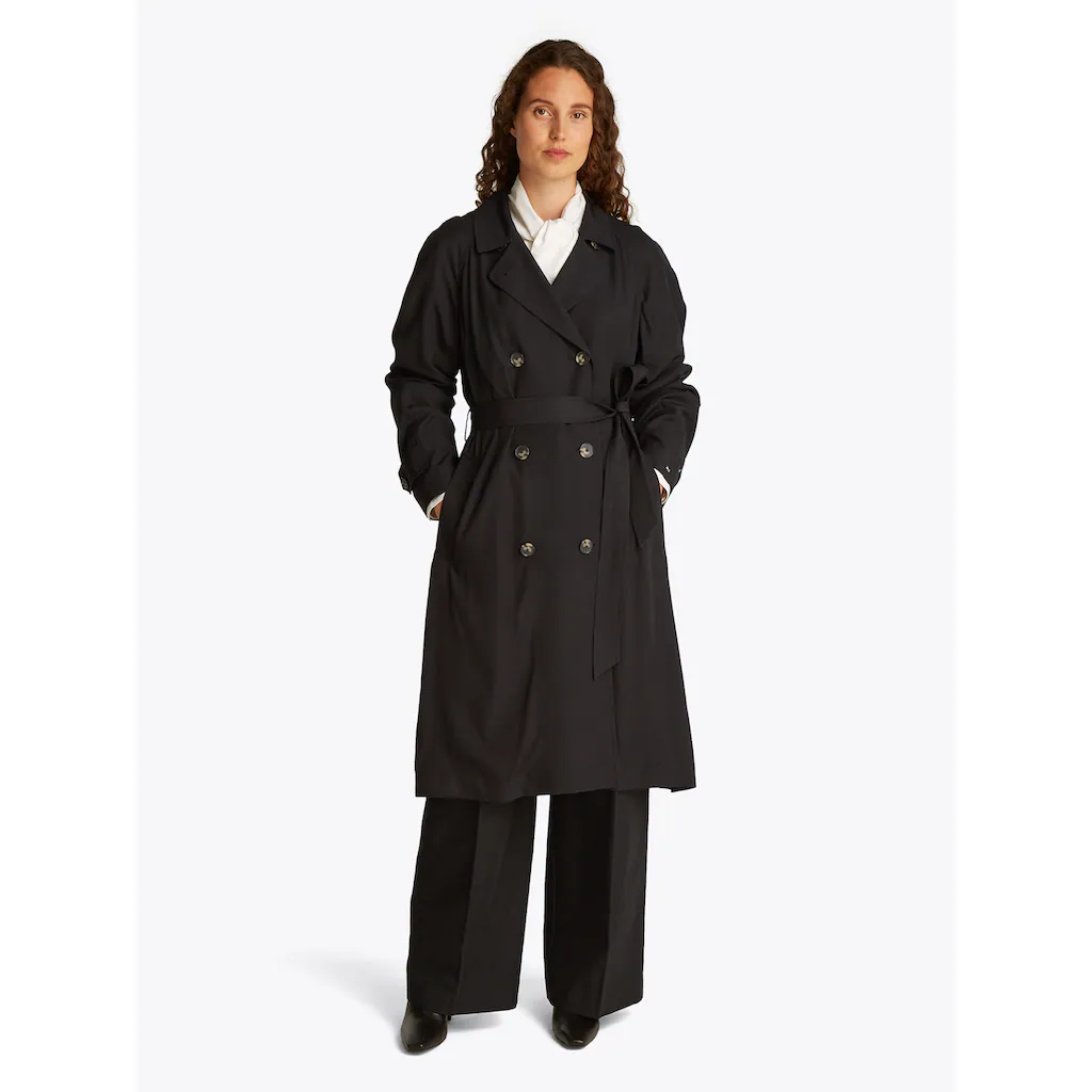 Tommy Hilfiger Trenchcoat »ESSENTIAL FLUID TRENCH« mit Gürtel mit Rückenpasse mit Raglanärmel