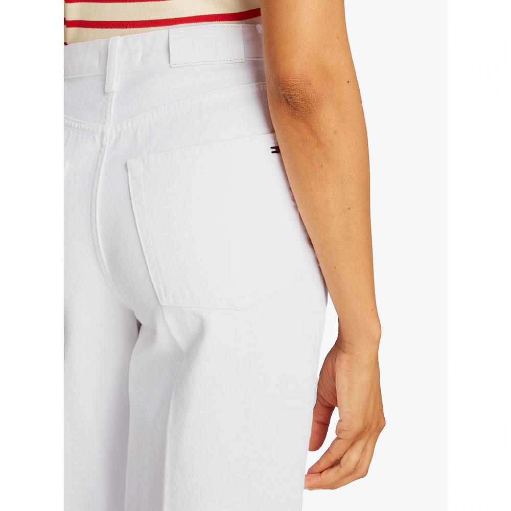 Tommy Hilfiger Weite Jeans »WIDE LEG HW LOU« Mit Logo-Badge Mit Nieten Mit Bügelfalten