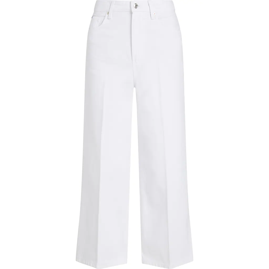 Tommy Hilfiger Weite Jeans »WIDE LEG HW LOU« Mit Logo-Badge Mit Nieten Mit Bügelfalten