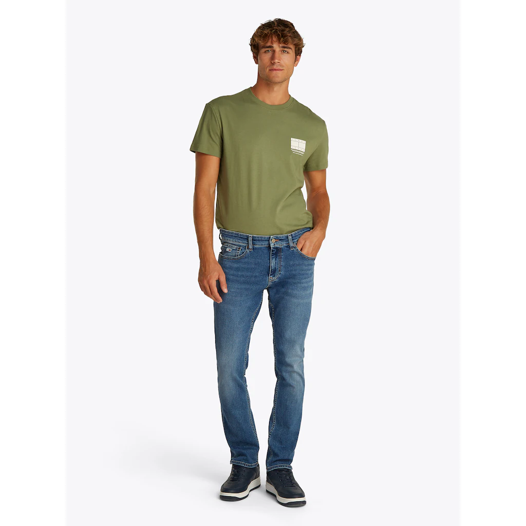 Tommy Jeans Gerade Jeans »SCANTON SLIM BI0234« Mit Markenlabel Aus Leder Hinten ▷ Für