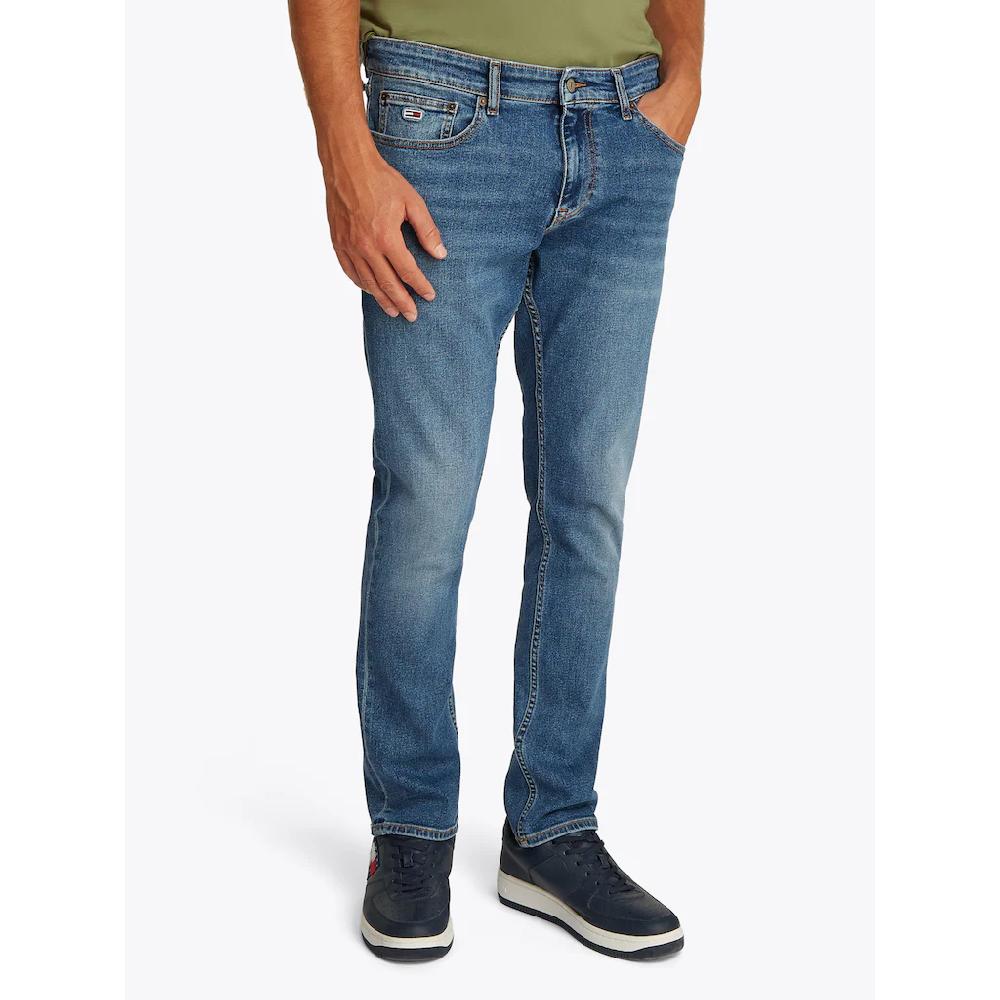 Tommy Jeans Gerade Jeans »SCANTON SLIM BI0234« Mit Markenlabel aus Leder hinten ▷ für