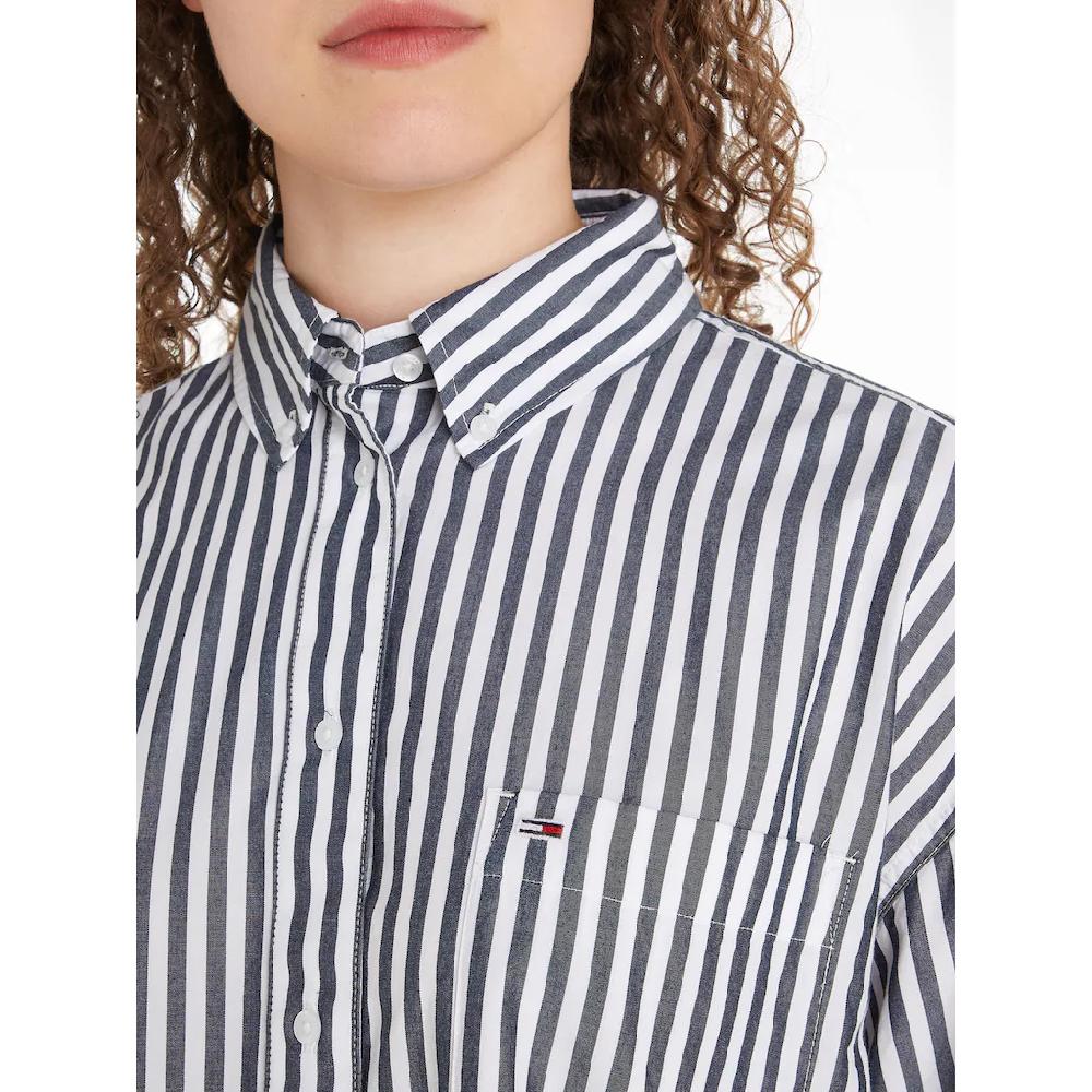 Tommy Jeans Hemdbluse »TJW OVS PINSTRIPE SHIRT« In Modischem Nadelstreifen