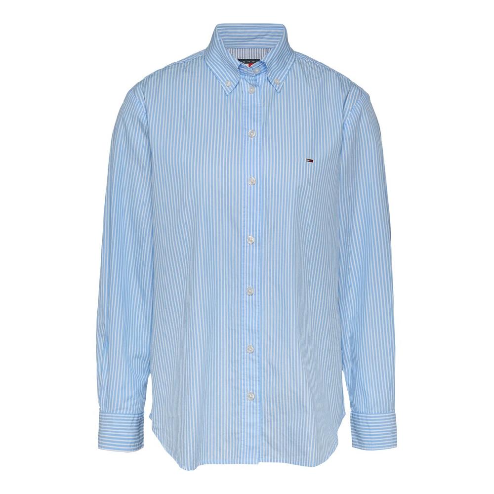 Tommy Jeans Hemdbluse »TJW REG PINSTRIPE POPLIN SHIRT« Mit Nadelstreifen Logostickerei